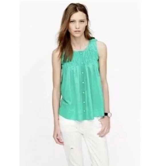 J. Crew Factory Mint Green Button Down Tank Top - Picture 7 of 7